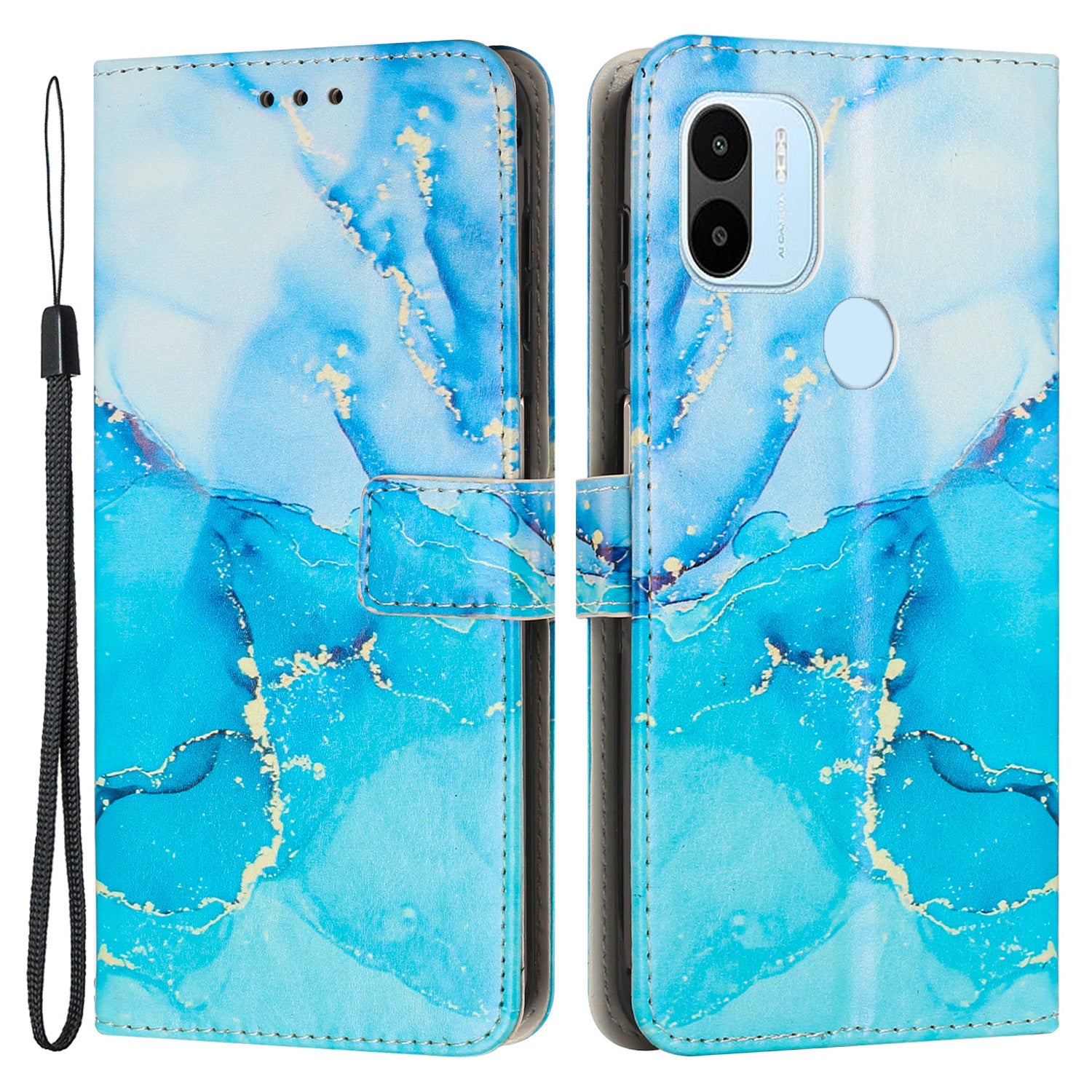 For Xiaomi Redmi A1 4G A2 4G Poco C50 4G Leather Phone Case Marble Pattern Printing Wallet Phone Stand Cover with Strap For Xiaomi Redmi A1 4G A2 4G Poco C50 4G Leather Phone Case Marble Pattern Printing Wallet Phone Stand Cover with Strap